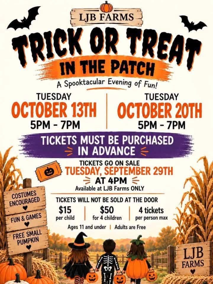 Trick or Treat in the Patch at LJB Farms
